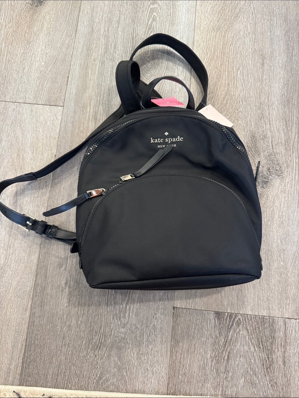 kate spade Black Nylon Mini Backpack with Front Zip Pocket